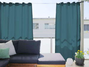 Vorhänge kurz - Outdoor-Vorhang online bestellen nach Mass - marine auf Balkon