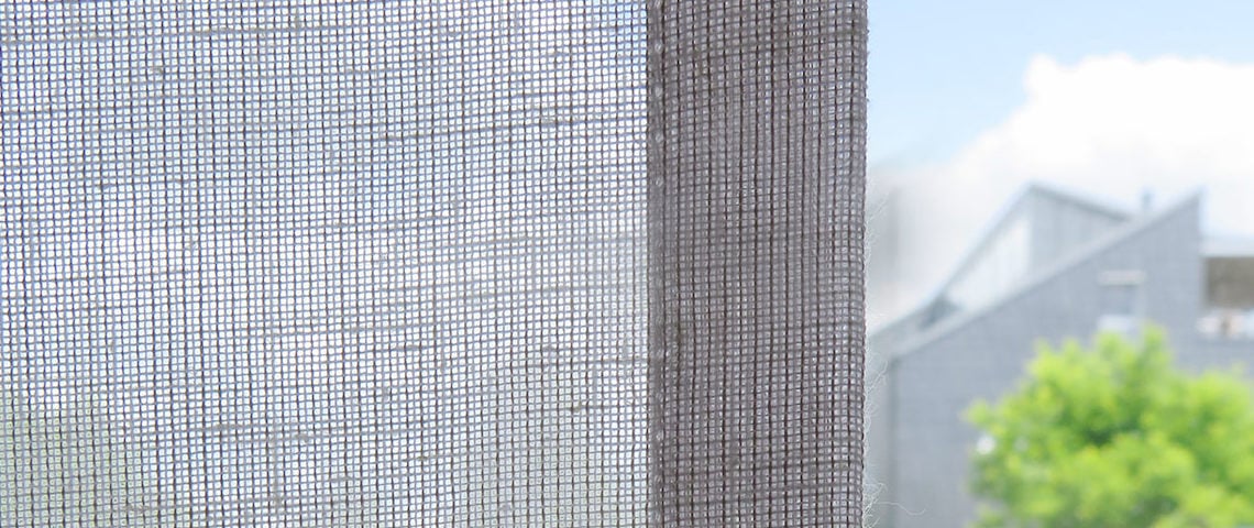 Moderne Gardinen Flächenvorhang Wohnzimmer mit Aussicht