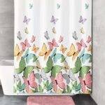 Duschvorhang BUTTERFLIES von Kleine Wolke (Schmetterlinge, bunt)