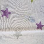 Flächenvorhang Kinder SEDRIK II in Weiss mit Sternen in Lila Grau Grün [334] Stoffstruktur