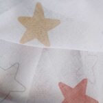 Flächenvorhang Kinder SEDRIK II in Weiss mit Sternen in Rot Braun Grau [300] Stoffmuster