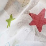 Flächenvorhang Kinder SEDRIK II in Weiss mit Sternen in Türkis Grün Rot [425] Stoffmuster