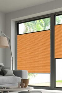 Wabenplissee DUETTE® EOS® FIXÉ UNIX DARK in Orange [7465]
