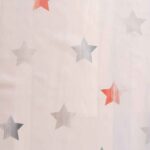 Flächenvorhang ESTRELLA - Sternen-Muster Rot-Blau auf Weiss