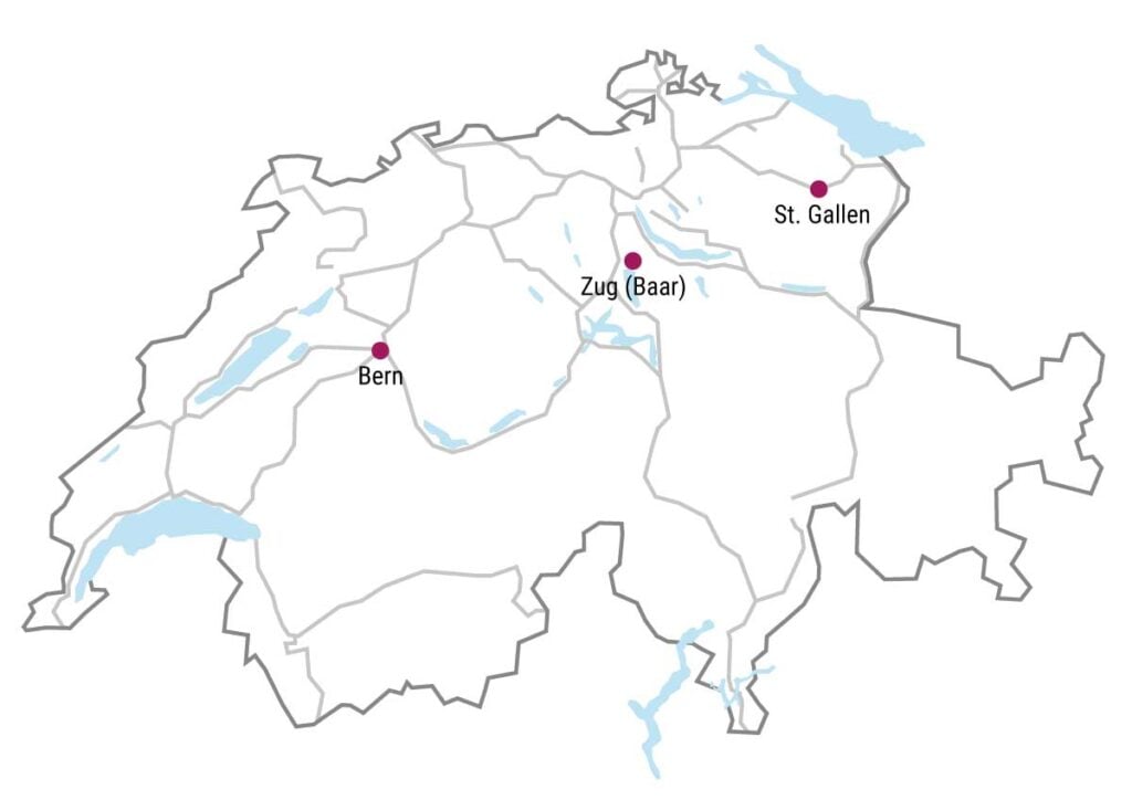 Standorte Schweiz - Showrooms vorhangbox.ch