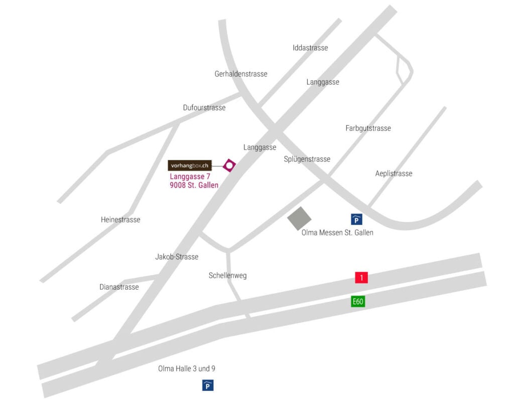 Showroom St. Gallen Vorhangbox
